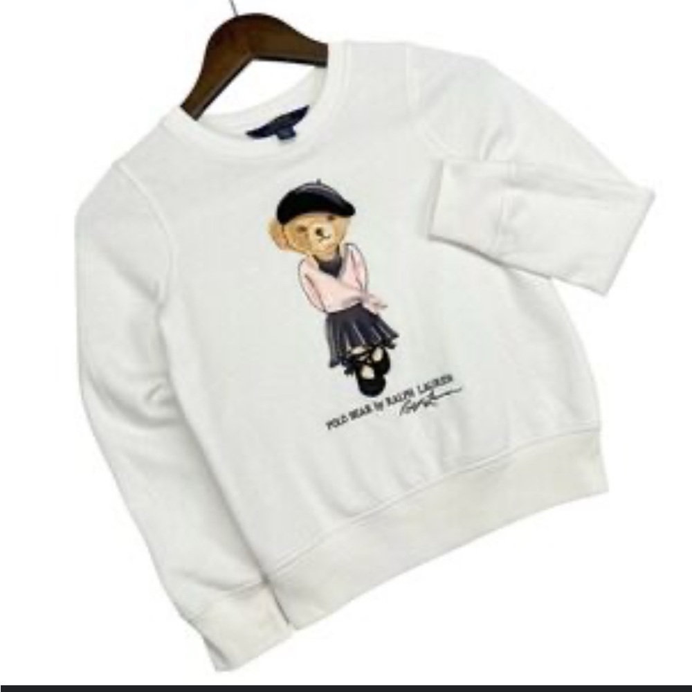 Polo by Ralph Lauren Kids White Sweatshirt with Bear Design